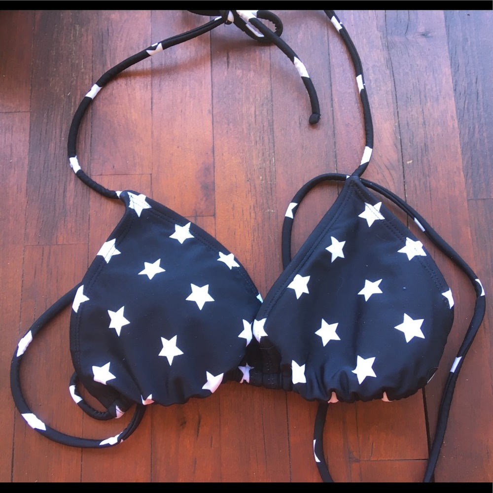 OP bikini top Black with White stars